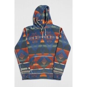 Polo Ralph Lauren Southwestern Fleece Hoodie Mens L Aztec Pullover Vintage
